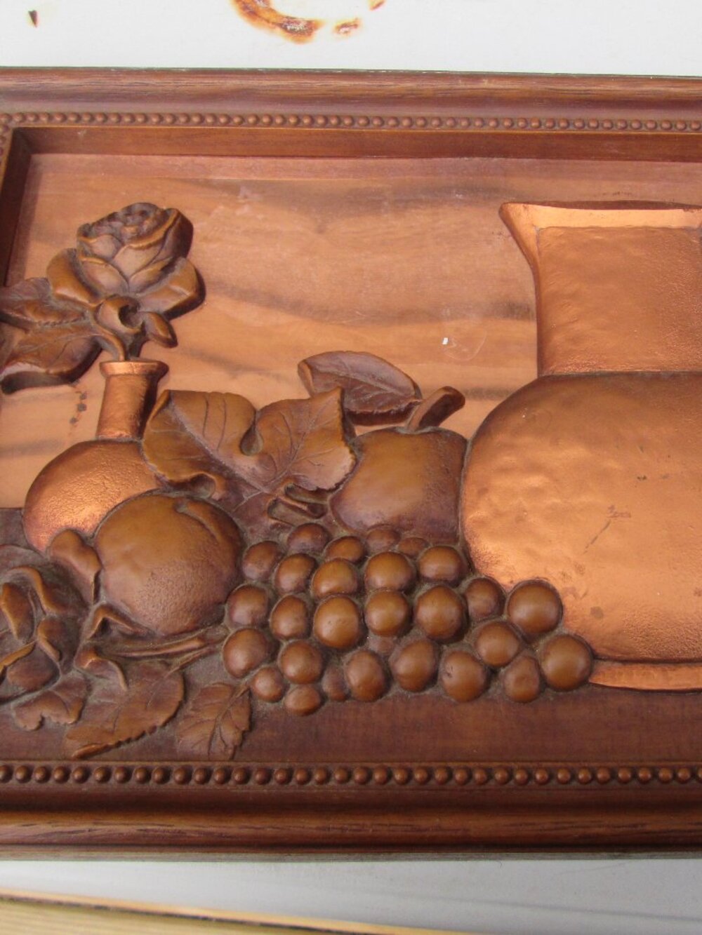 Statement Vtg copper 3 D wall decor 17 w x 11 H copper back